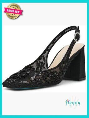Vintage Style Slingback Pumps with Block Heel Square Toe Dance Shoes